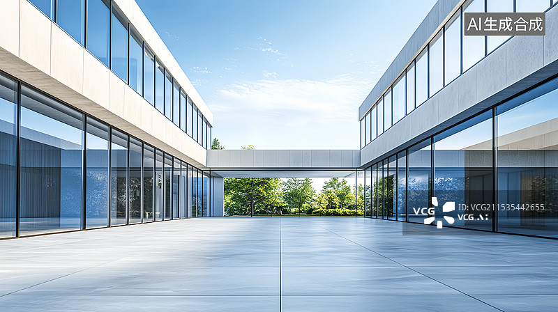 【AI数字艺术】现代城市教育建筑办公园区商务科技背景图片素材