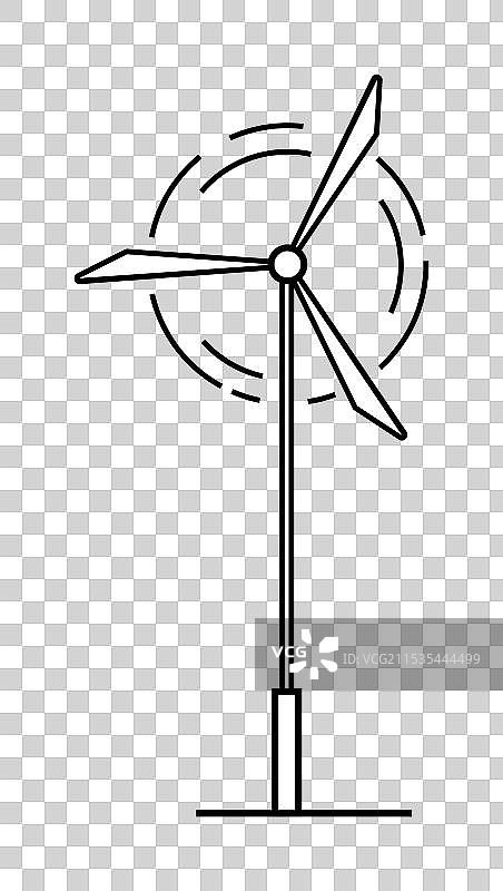 简约风力发电机符号，倡导可再生能源图片素材