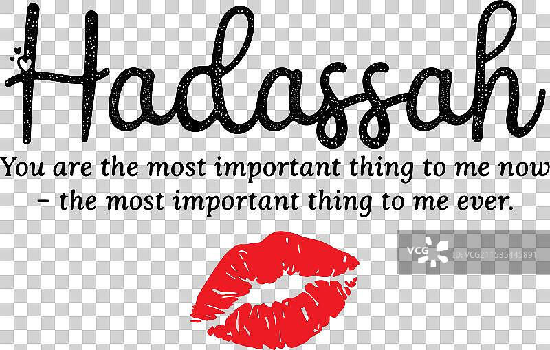 哈达萨的名字与嘴唇图片素材