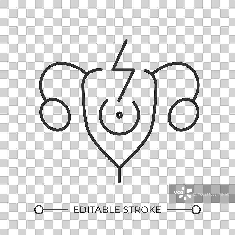 月经疼痛线性图标图片素材