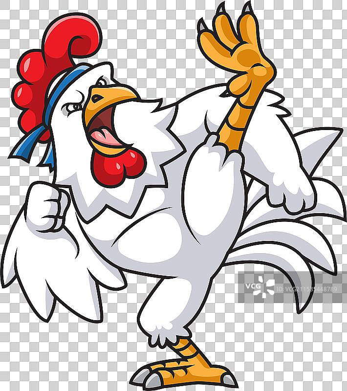愤怒的公鸡斗士角色吉祥物设计图片素材