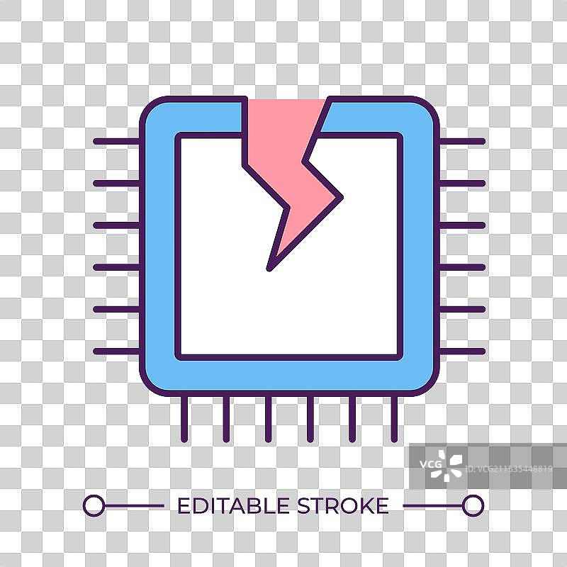 损坏的CPU RGB颜色图标图片素材