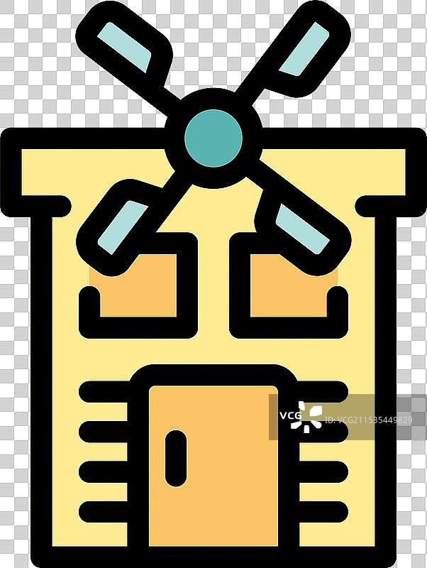 风车建筑产生环保绿色能源图片素材