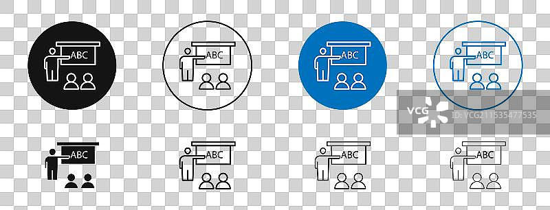 教室细线图标集图片素材