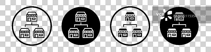 特许经营细线图标集图片素材