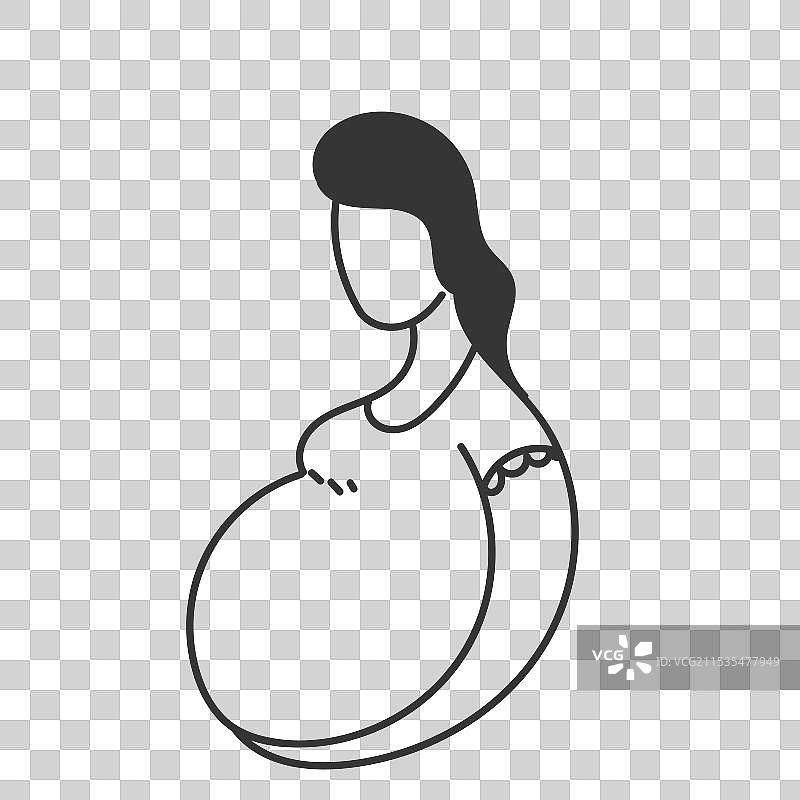 手绘涂鸦年轻孕妇图片素材