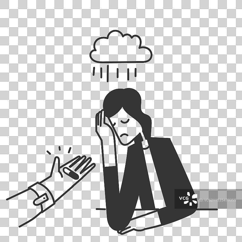 医生给焦虑的人开药。图片素材