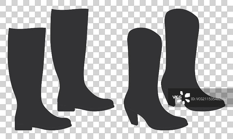 男女靴子的轮廓图片素材
