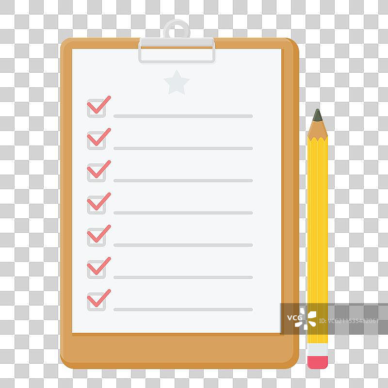 带铅笔的剪贴板和清单图片素材