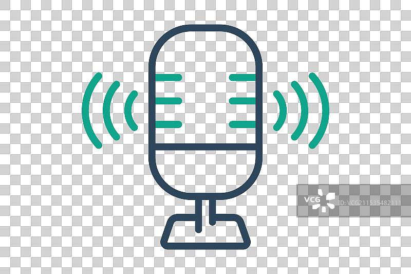 语音录音线条图标图片素材