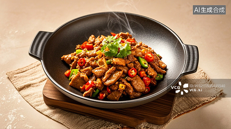 【AI数字艺术】中国传统烹饪美食小炒黄牛肉图片素材