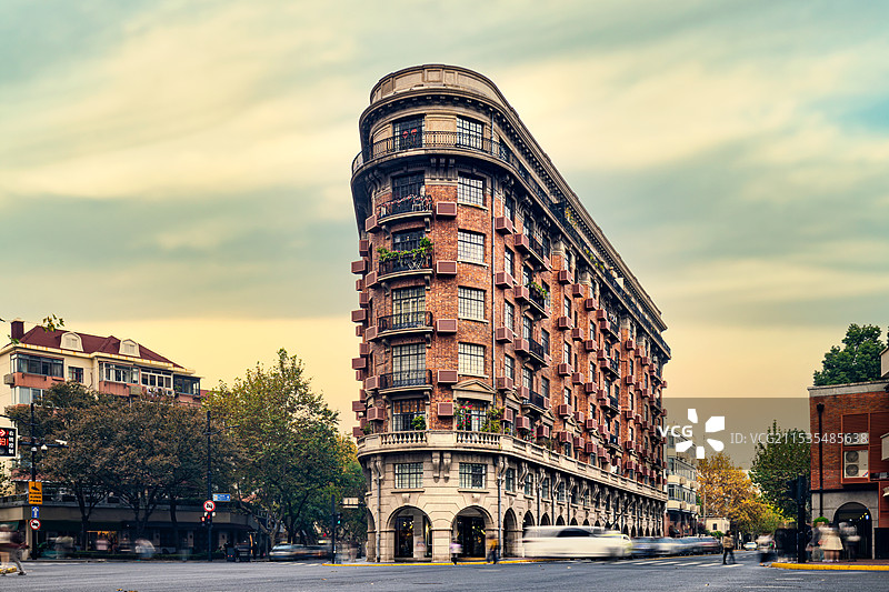 中国上海武康大楼历史建筑图片素材