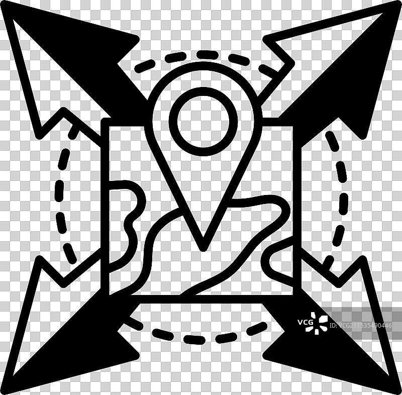 一张中间有黑白点的地图图片素材