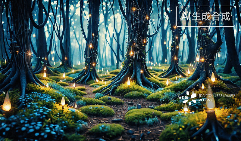 【AI数字艺术】梦幻森林图片素材