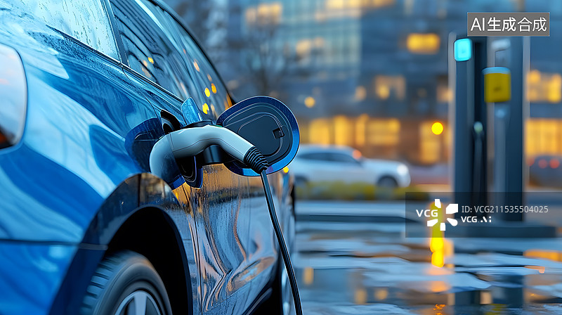 【AI数字艺术】新能源汽车充电桩图片素材
