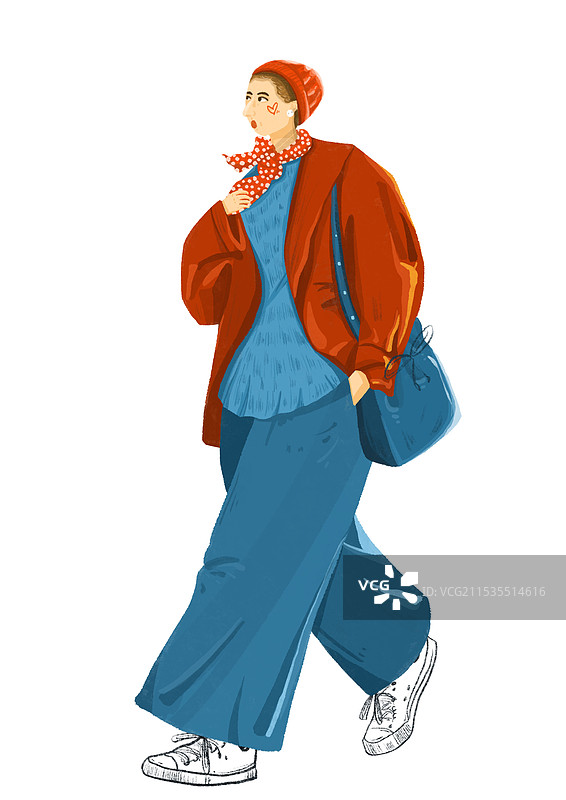 站在白色背景下的年轻女子图片素材