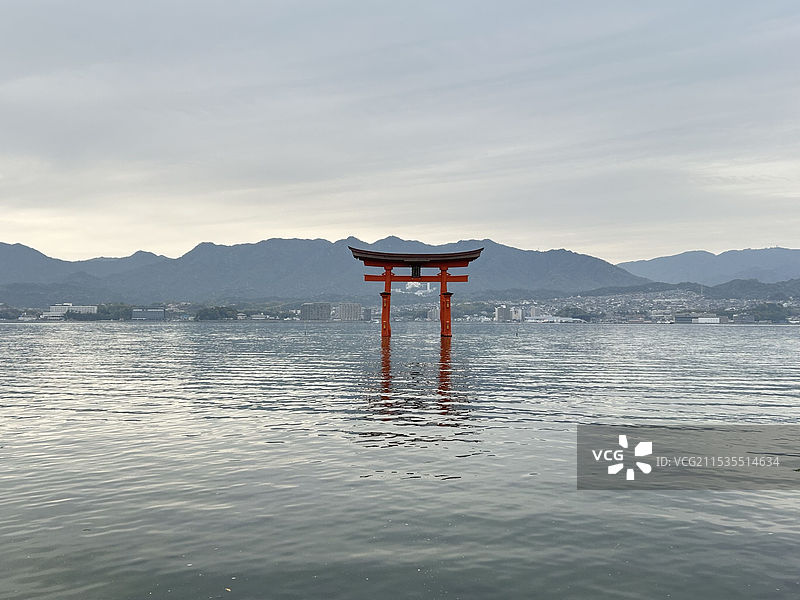 日本广岛县宫岛严岛神社无人景色图片素材