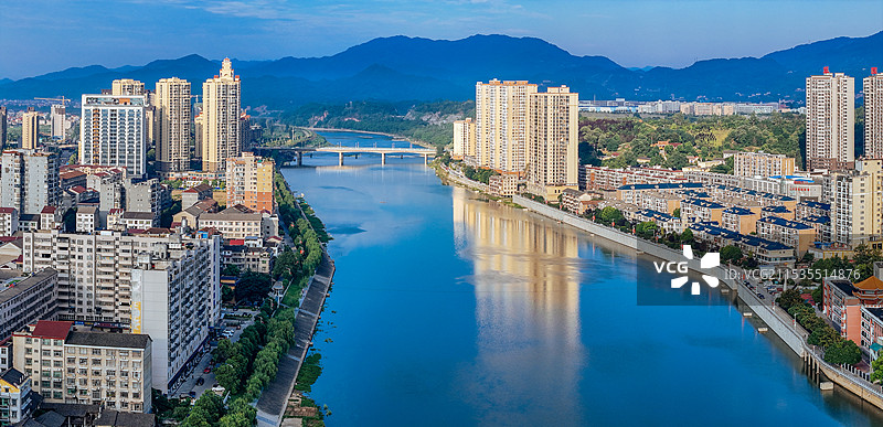 溆浦县 灵翠山 溆浦浮桥 卢峰镇 辞海广场 航拍图片素材