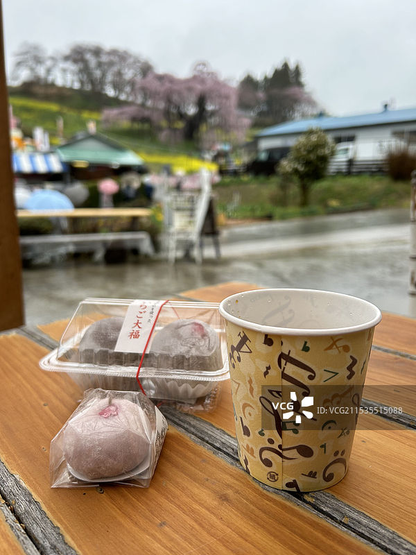 日本樱花大福特写视角图片素材