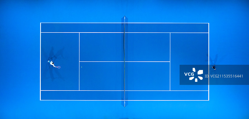 蓝色的网球场图片素材