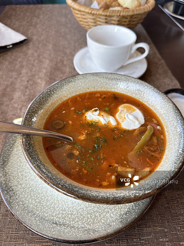 传统经典俄式红菜汤（罗宋汤）图片素材
