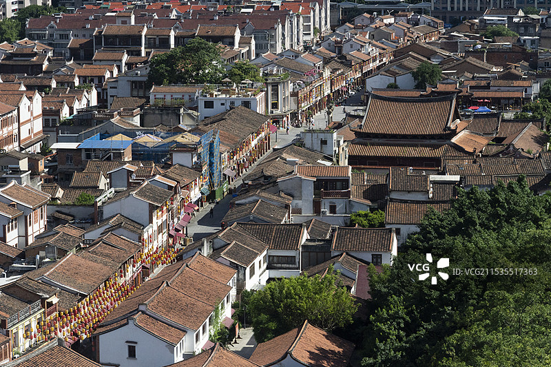 漳州古城建筑鸟瞰全景图片素材