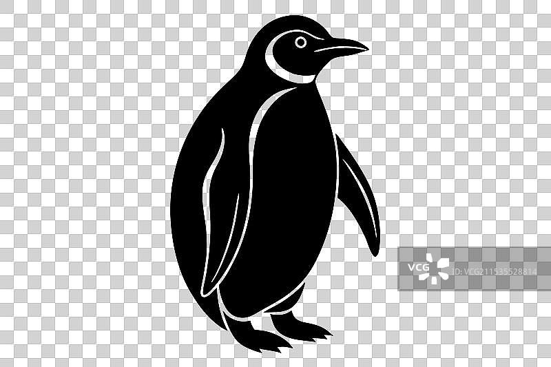 企鹅剪影图片素材