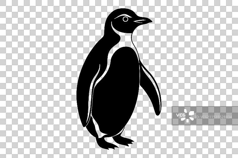 企鹅剪影图片素材