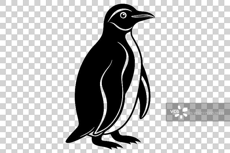企鹅剪影图片素材
