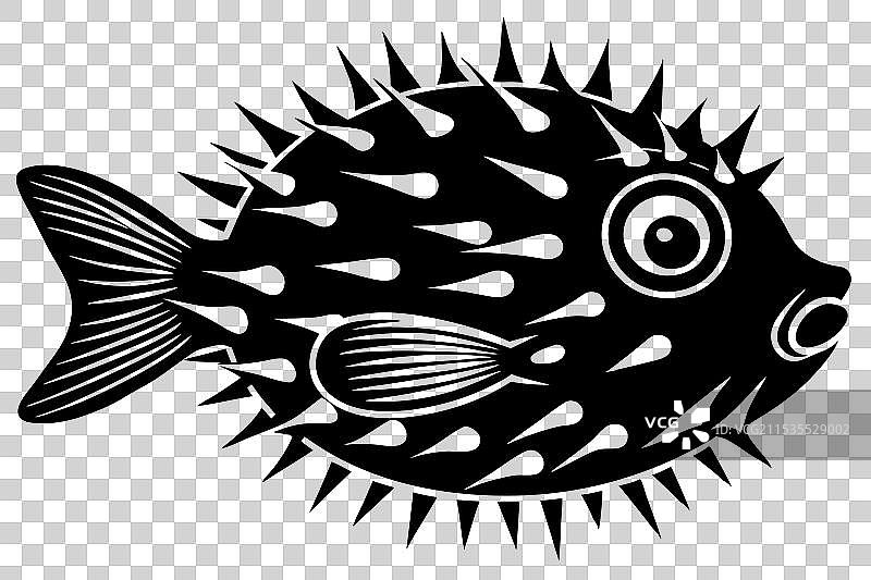 刺豚鱼轮廓图片素材