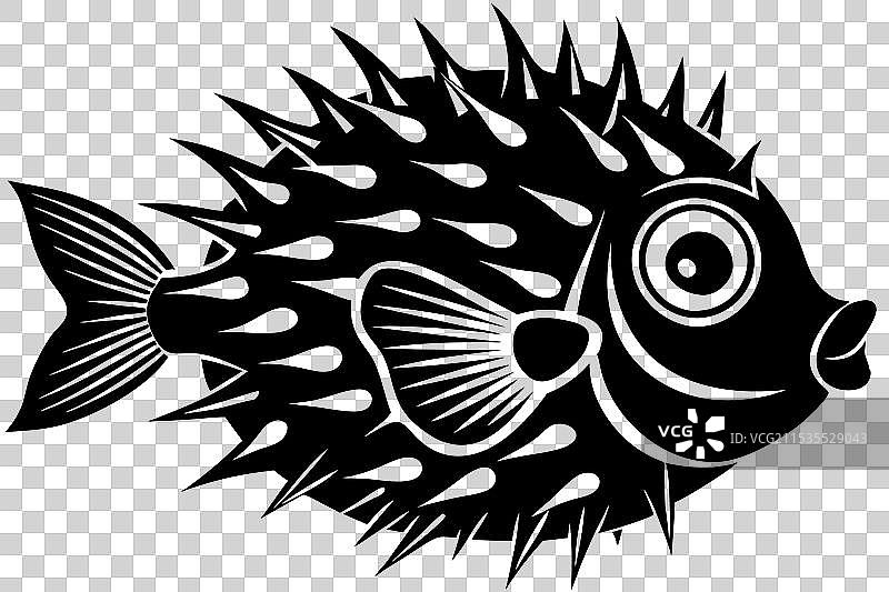 刺豚鱼轮廓图片素材