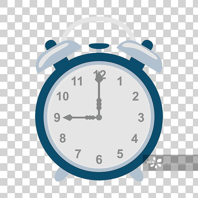 复古圆形扁平设计闹钟图片素材