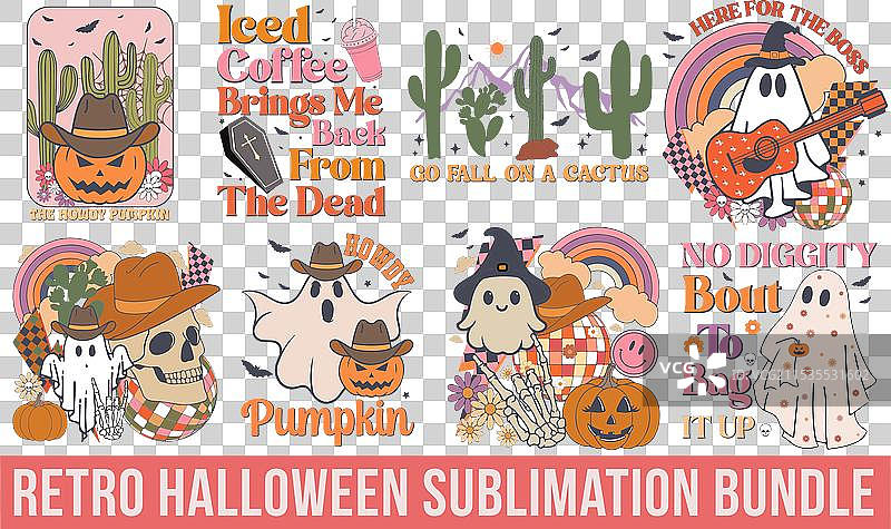 复古万圣节升华套件图片素材