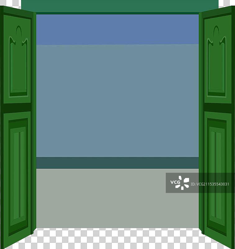 木门大开，出口入口平坦图片素材