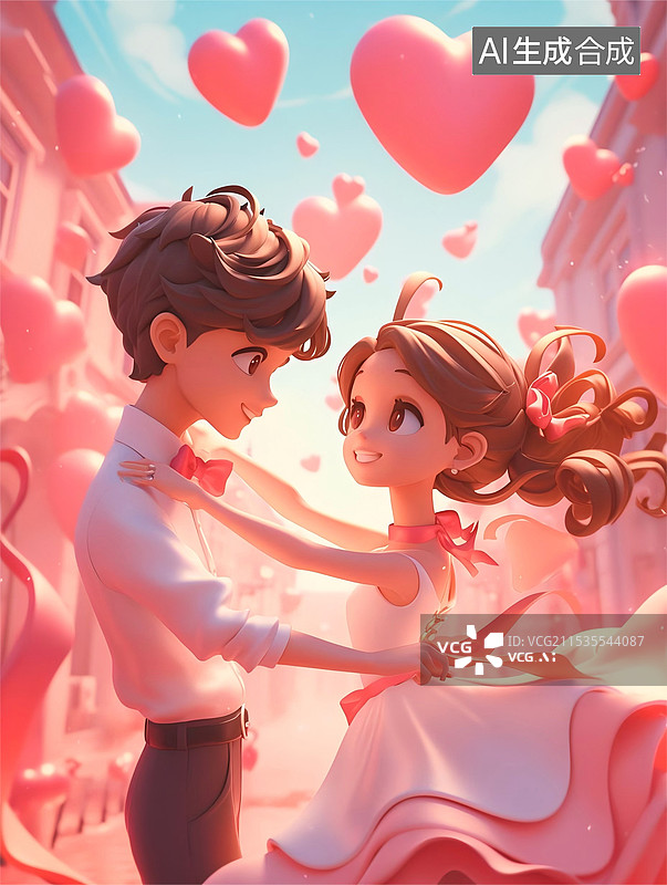 【AI数字艺术】幸福的情侣在跳舞图片素材