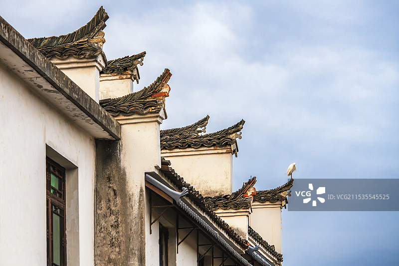 徽州印象、徽州风情、徽派建筑、飞檐翘角马头墙--安徽宣城泾县查济古村图片素材