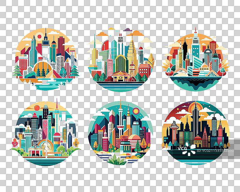 城市天际线交响乐套装图片素材