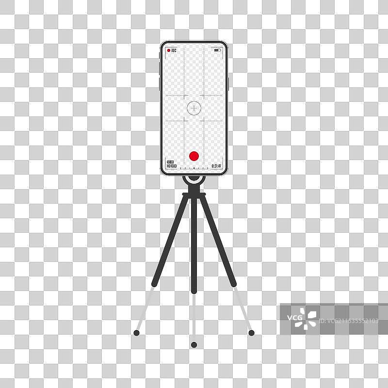 智能手机屏幕上的相机取景器框架图片素材