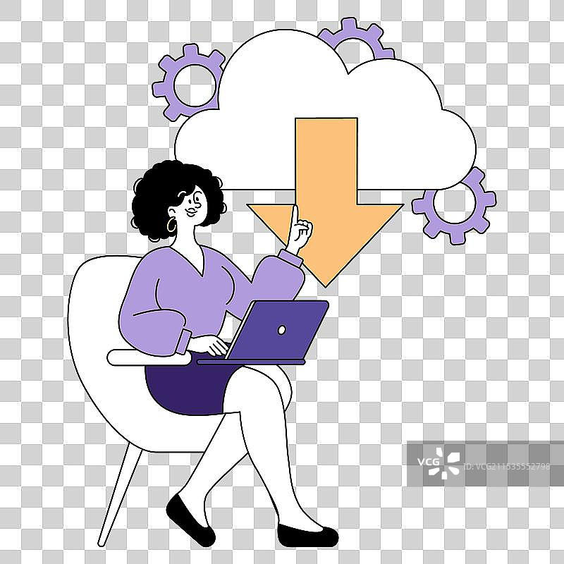 平面设计的女商人图片素材