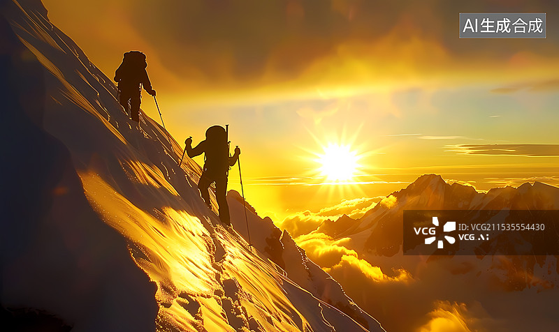【AI数字艺术】攀登奋斗努力图片素材