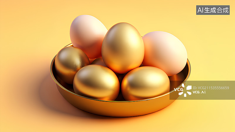 【AI数字艺术】金融主题插画 一盘金鸡蛋图片素材