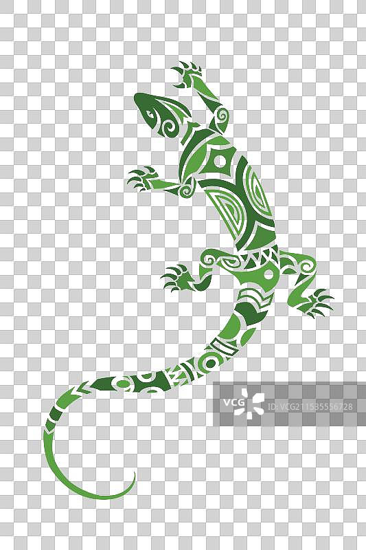 毛利风格的蜥蜴纹身草图或标志图片素材