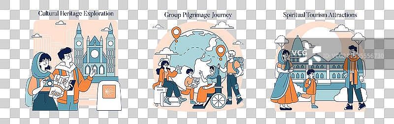 朝圣之旅平面图图片素材