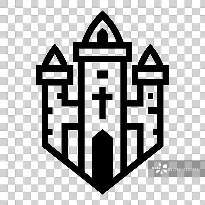 围攻图标或现代线条符号线条艺术图片素材