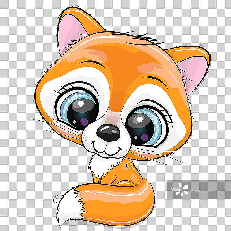 粉色背景上的卡通狐狸图片素材