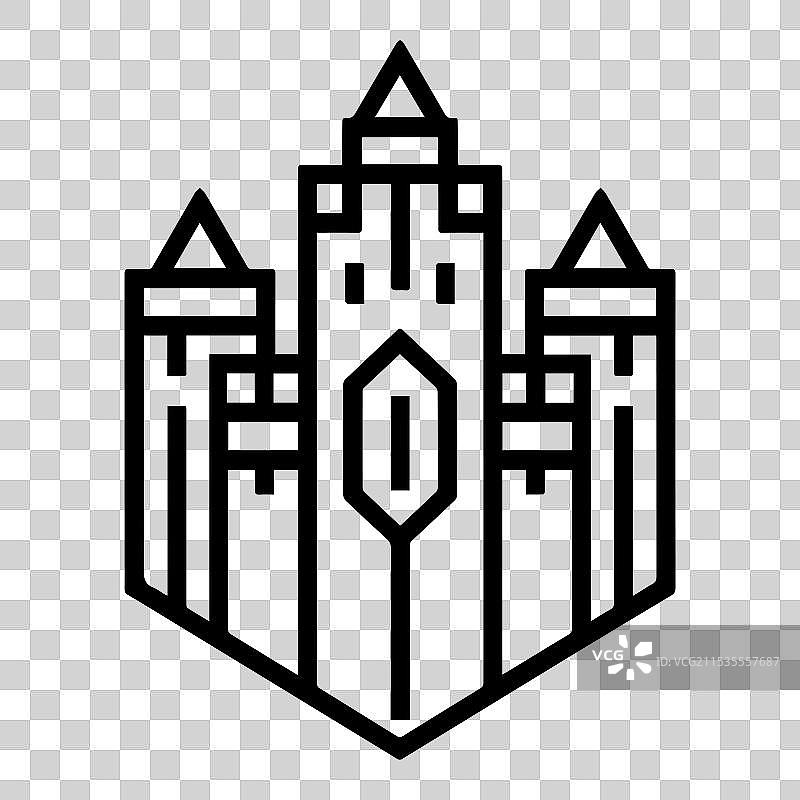 围攻图标或现代线条符号线条艺术图片素材