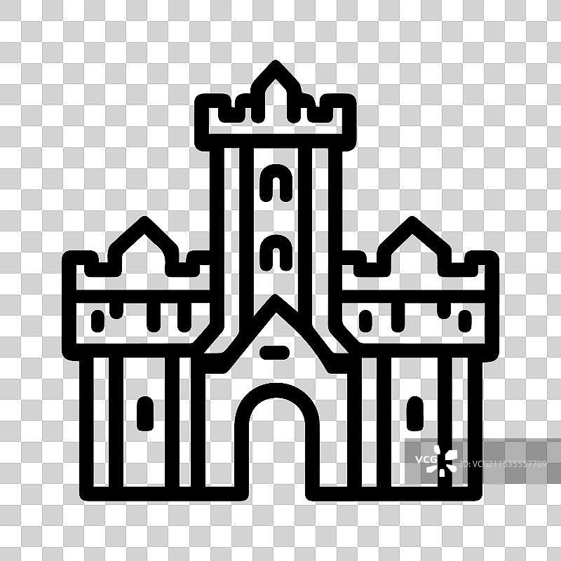 围攻图标或现代线条符号线条艺术图片素材