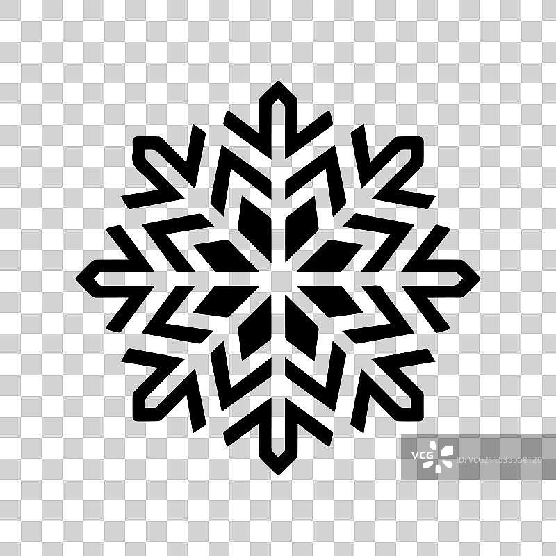 雪花图标或现代线条符号线条艺术图片素材