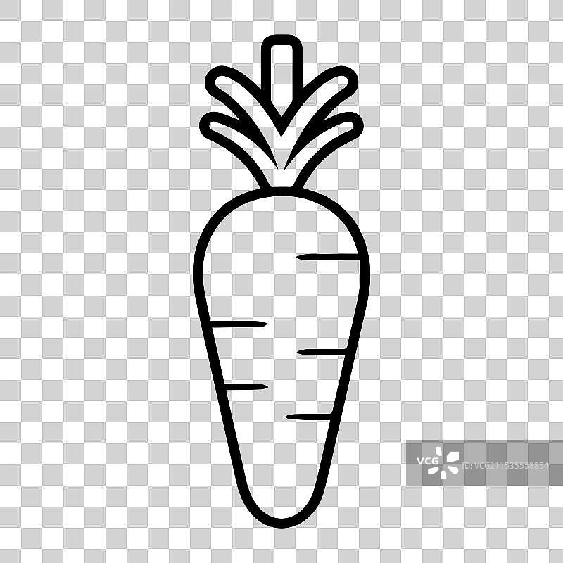 胡萝卜图标或现代线条符号线条艺术图片素材