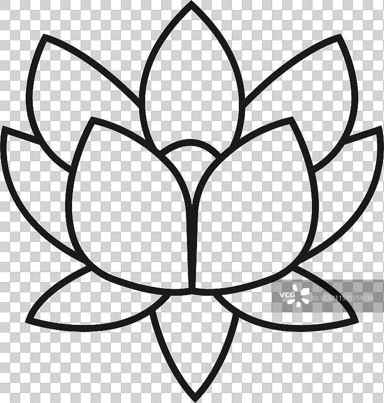 印度莲花线条图标图片素材
